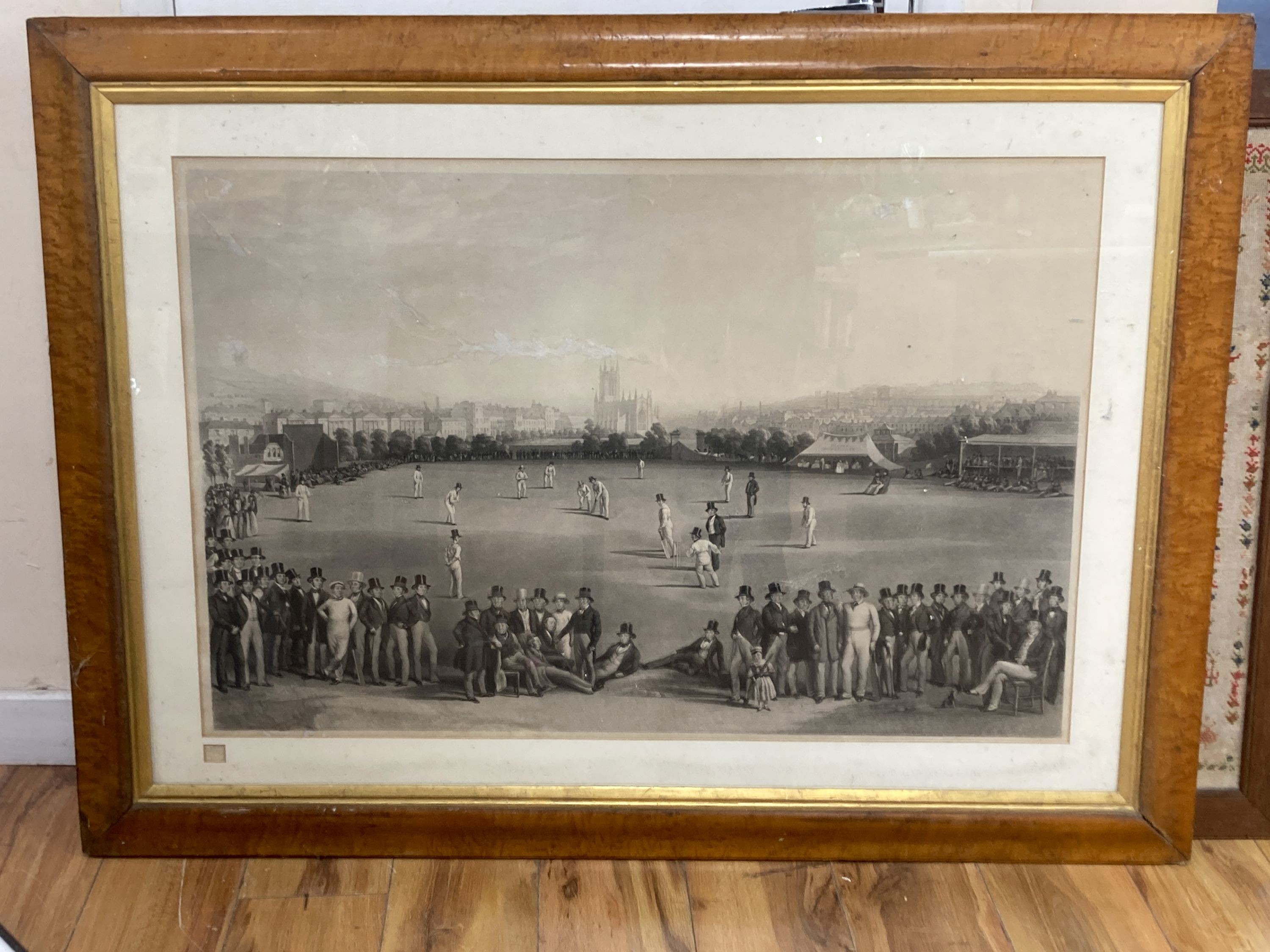 Phillips after Drummond and Basebe, lithograph, The cricket match between Sussex and Kent at Hove, Sussex, 62 x 92cm.